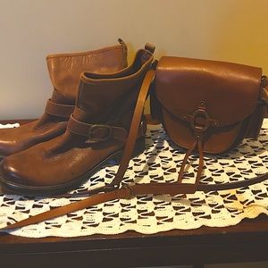Lucky brand new booties& leather bag